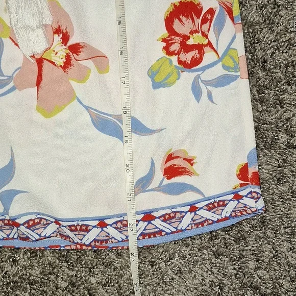 Flying Tomato cold shoulder blouse top - short sleeve - S white floral - Picture 4 of 7